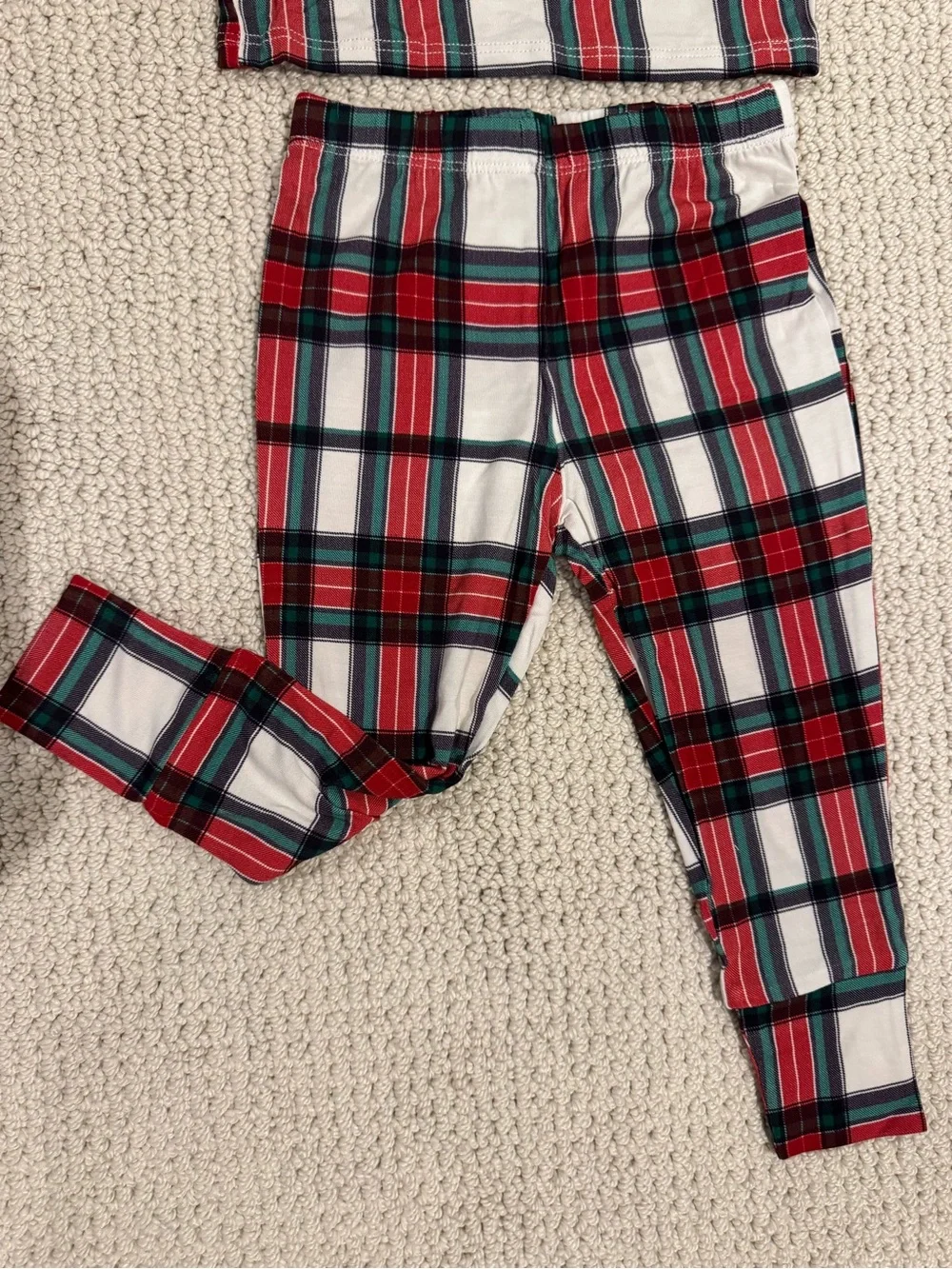 NWT POSH PEANUT Plaid 2-piece pajama set size 18-24 months